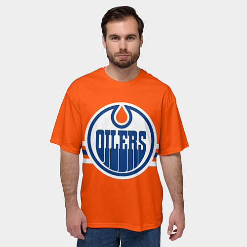 Мужская футболка оверсайз Эдмонтон Ойлерз Форма / 3D-принт – фото 3