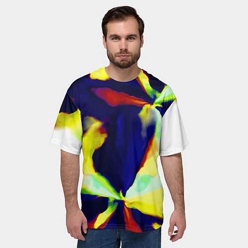 Мужская футболка оверсайз Разноцветный вспышка / 3D-принт – фото 3