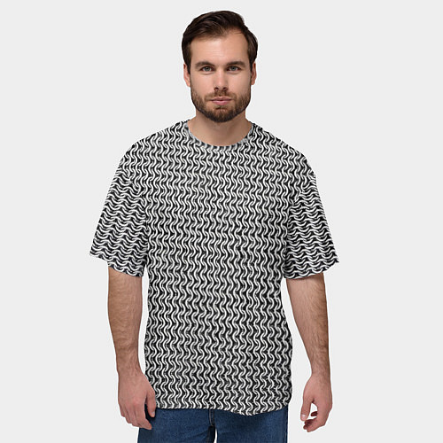 Мужская футболка оверсайз Железная кольчуга / 3D-принт – фото 3