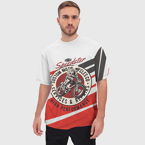 Мужская футболка оверсайз Мотокросс moto sport / 3D-принт – фото 3