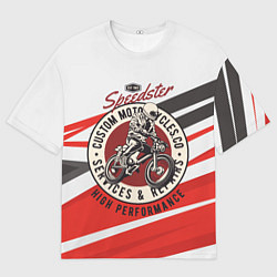 Футболка оверсайз мужская Мотокросс moto sport, цвет: 3D-принт
