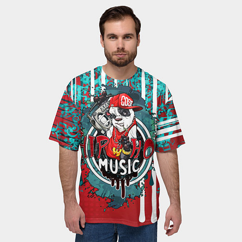 Мужская футболка оверсайз Hip hop - Music / 3D-принт – фото 3