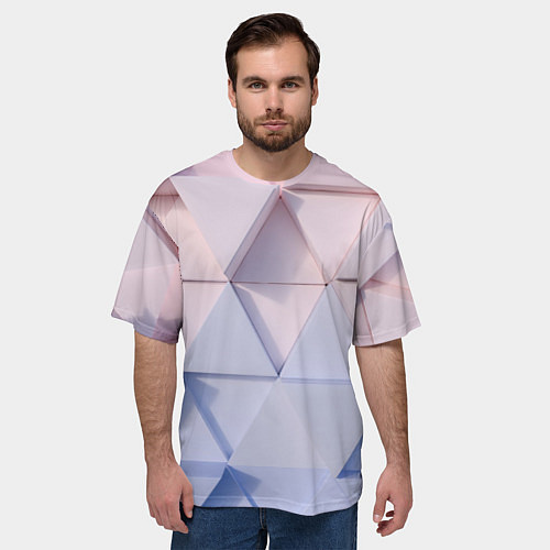 Мужская футболка оверсайз Треугольные элементы / 3D-принт – фото 3
