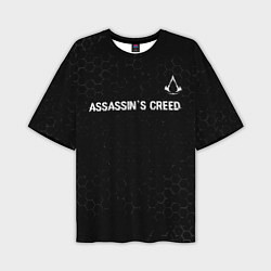 Футболка оверсайз мужская Assassins Creed Glitch на темном фоне, цвет: 3D-принт