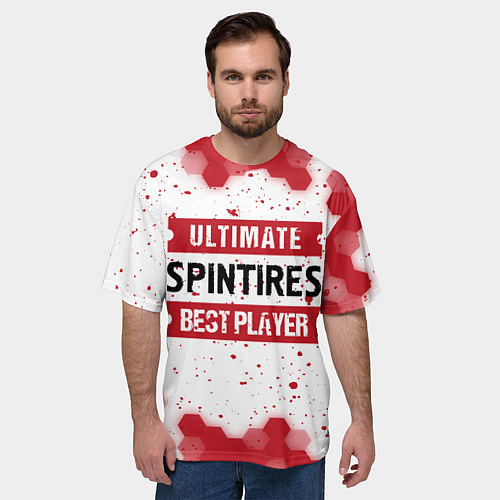Мужская футболка оверсайз Spintires: красные таблички Best Player и Ultimate / 3D-принт – фото 3