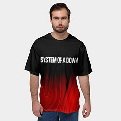Футболка оверсайз мужская System of a Down Red Plasma, цвет: 3D-принт — фото 2