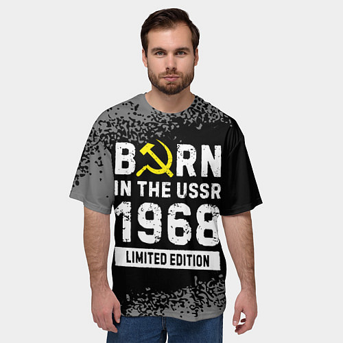 Мужская футболка оверсайз Born In The USSR 1968 year Limited Edition / 3D-принт – фото 3