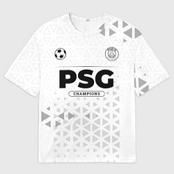 Футболка оверсайз мужская PSG Champions Униформа, цвет: 3D-принт