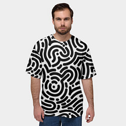 Футболка оверсайз мужская Округлый Лабиринт, цвет: 3D-принт — фото 2