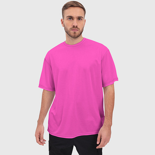 Мужская футболка оверсайз Яркий розовый из фильма Барби / 3D-принт – фото 3
