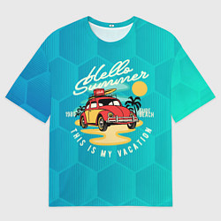 Футболка оверсайз мужская Summer car Авто на пляже, цвет: 3D-принт