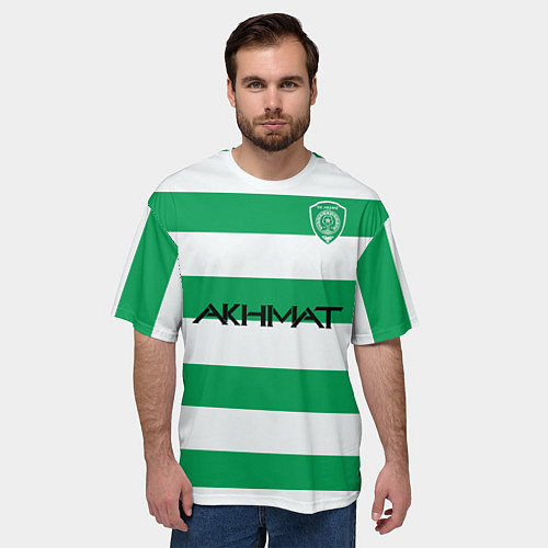 Мужская футболка оверсайз Форма ФК Ахмат / 3D-принт – фото 3