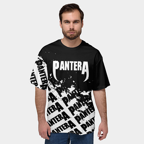 Мужская футболка оверсайз Пантера pantera паттерн / 3D-принт – фото 3