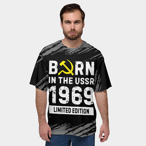 Мужская футболка оверсайз Born In The USSR 1969 year Limited Edition / 3D-принт – фото 3