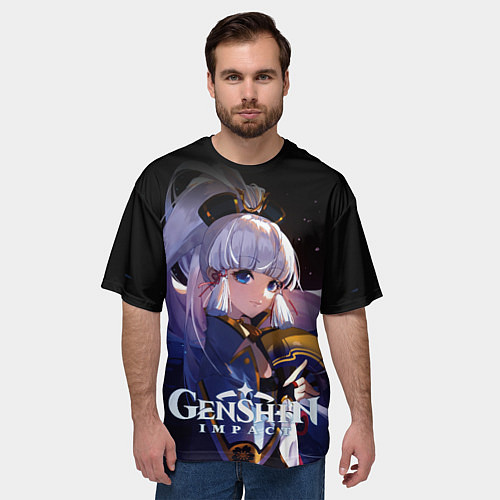 Мужская футболка оверсайз Камисато Аяка - наследницей семьи Камисато / 3D-принт – фото 3