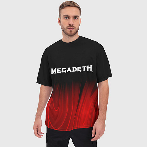 Мужская футболка оверсайз Megadeth Red Plasma / 3D-принт – фото 3