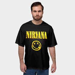 Футболка оверсайз мужская NIRVANA соты, цвет: 3D-принт — фото 2