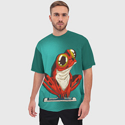 Футболка оверсайз мужская Странная красная лягушка, цвет: 3D-принт — фото 2