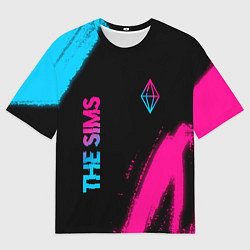 Мужская футболка оверсайз The Sims Neon Gradient