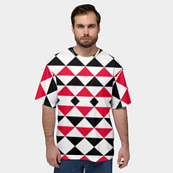 Футболка оверсайз мужская Geometric shapes triangles, цвет: 3D-принт — фото 2
