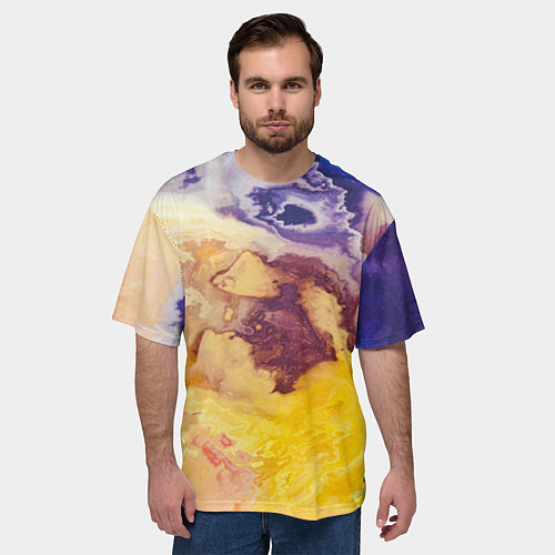 Мужская футболка оверсайз Тайфун Красок / 3D-принт – фото 3