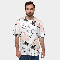 Футболка оверсайз мужская Многоугольники и Глаза, цвет: 3D-принт — фото 2