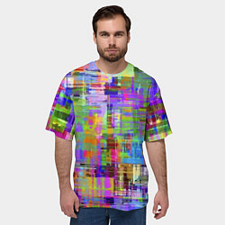 Футболка оверсайз мужская Красочный авангардный глитч Fashion trend, цвет: 3D-принт — фото 2