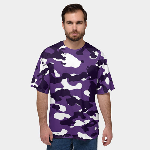 Мужская футболка оверсайз Amethyst Purple Аметист / 3D-принт – фото 3