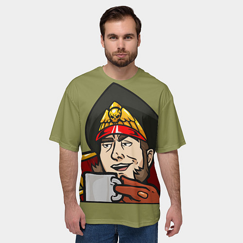 Мужская футболка оверсайз Ciaphas Cain Mug 3D / 3D-принт – фото 3