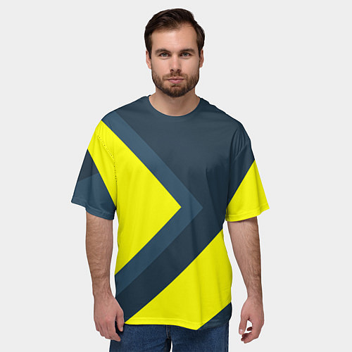 Мужская футболка оверсайз Геометрическая Стрелка / 3D-принт – фото 3