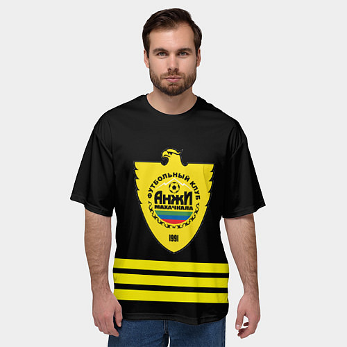 Мужская футболка оверсайз ФАН КЛУБ ФК АНЖИ / 3D-принт – фото 3