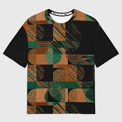 Футболка оверсайз мужская Текстурированный абстрактный, геометрический принт, цвет: 3D-принт