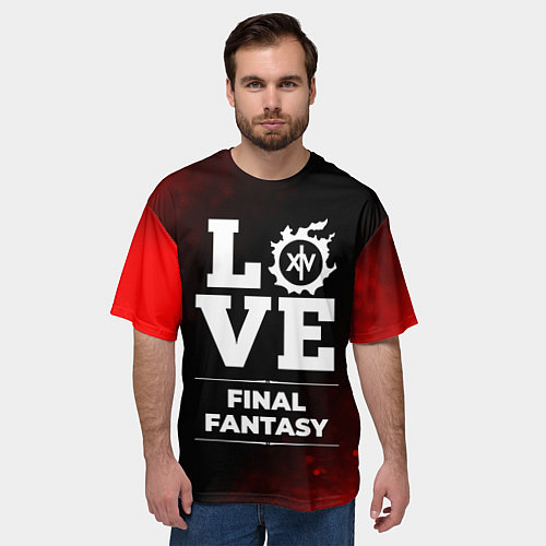 Мужская футболка оверсайз Final Fantasy Love Классика / 3D-принт – фото 3