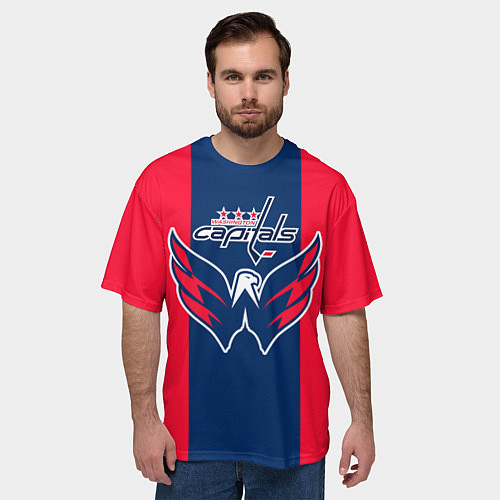 Мужская футболка оверсайз Вашингтон КэпиталзWashington Capitals / 3D-принт – фото 3