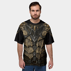 Футболка оверсайз мужская Драконья чешуйчатая броня из SKYRIM, цвет: 3D-принт — фото 2