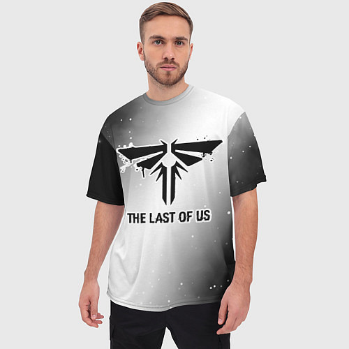 Мужская футболка оверсайз The Last Of Us Glitch на светлом фоне / 3D-принт – фото 3