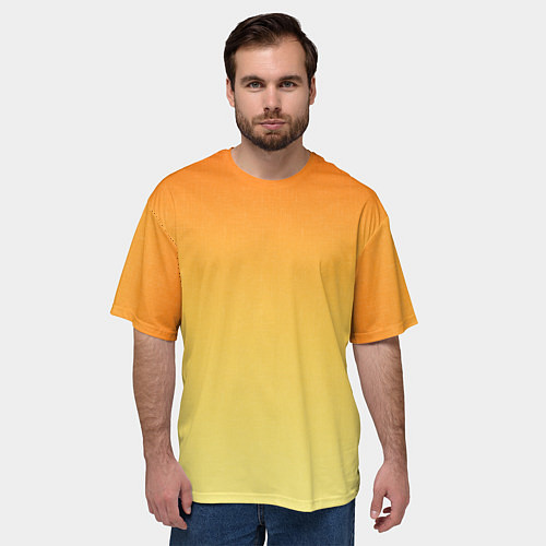 Мужская футболка оверсайз Оранжевый, желтый градиент / 3D-принт – фото 3