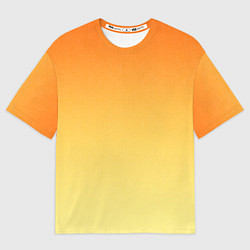 Футболка оверсайз мужская Оранжевый, желтый градиент, цвет: 3D-принт