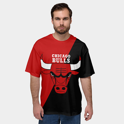Мужская футболка оверсайз Chicago Bulls NBA / 3D-принт – фото 3