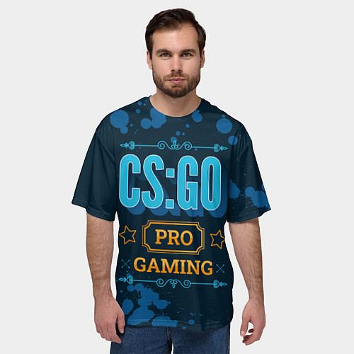 Мужская футболка оверсайз Игра CS:GO: PRO Gaming / 3D-принт – фото 3