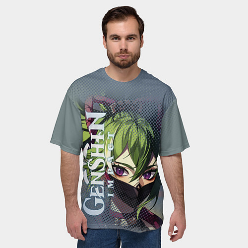 Мужская футболка оверсайз Синобу-электро персонаж / 3D-принт – фото 3