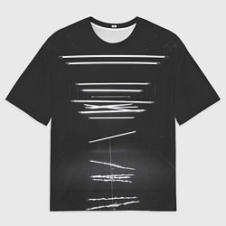 Футболка оверсайз мужская Неоновые фонари во тьме - Белый, цвет: 3D-принт