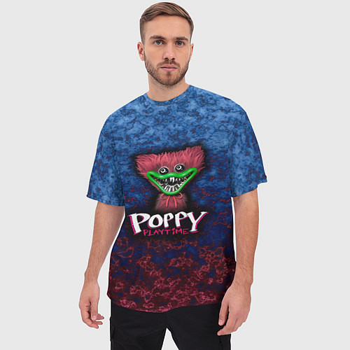 Мужская футболка оверсайз Poppy playtime Haggy Waggy Хагги Вагги Поппи плейт / 3D-принт – фото 3