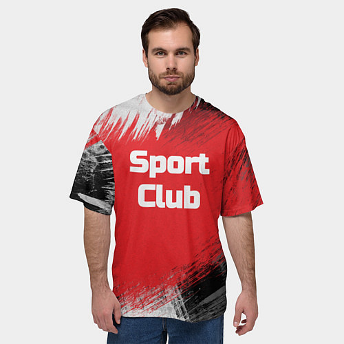 Мужская футболка оверсайз Sport Club Спортивный клуб / 3D-принт – фото 3