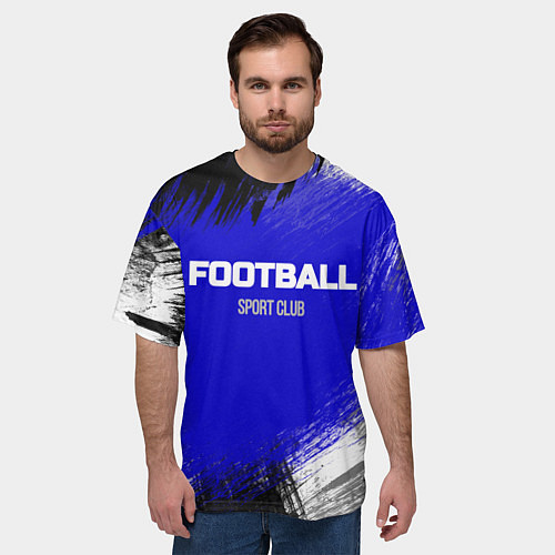Мужская футболка оверсайз Sports club FOOTBALL / 3D-принт – фото 3