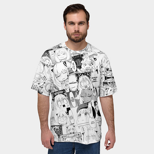 Мужская футболка оверсайз Spy Family Heh Семья Шпиона Анечка Фоджер / 3D-принт – фото 3