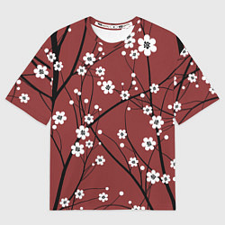 Футболка оверсайз мужская Цветы На Вишнёвом Дереве, цвет: 3D-принт