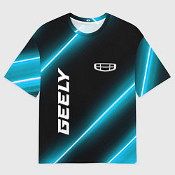 Футболка оверсайз мужская Geely Неоновые Лампы, цвет: 3D-принт