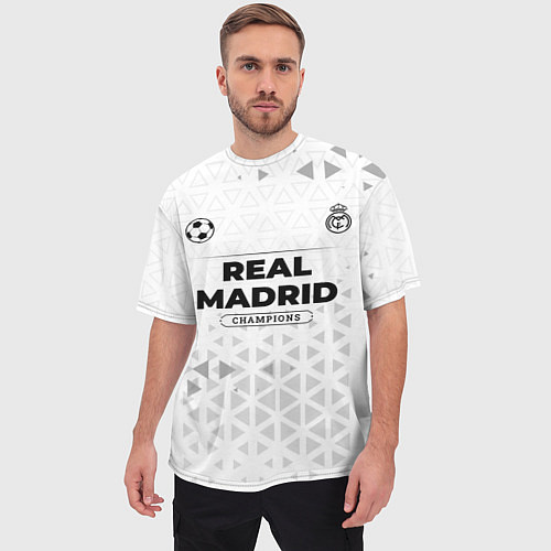 Мужская футболка оверсайз Real Madrid Champions Униформа / 3D-принт – фото 3
