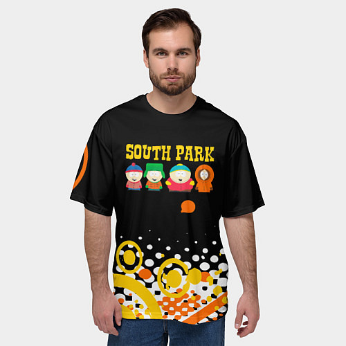 Мужская футболка оверсайз Южный Парк - абстракция / 3D-принт – фото 3
